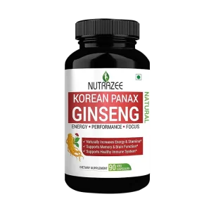 Korean Panax Ginseng 500mg Veg Capsules